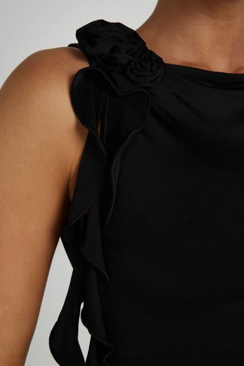 Meshki Isabella Sleeveless Rose Top Clothing Black 6DX22782