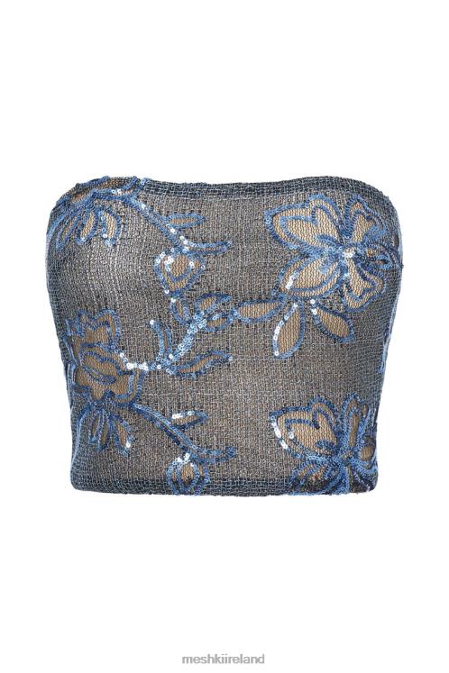 Meshki Jessica Sequin Strapless Top Clothing Blue 6DX22918