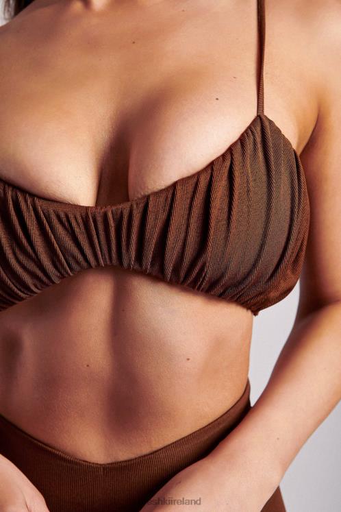 Meshki Jordan Ruched Front V Front Top Clothing Ginger 6DX221195