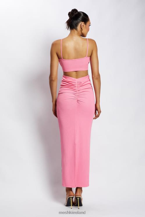 Meshki Jordan Ruched Front V Front Top Clothing Pink 6DX221186