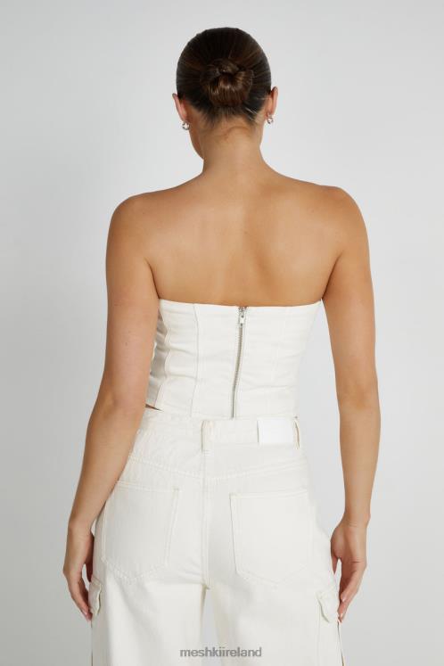 Meshki Jordana Denim Tube Top Clothing Ecru 6DX221286