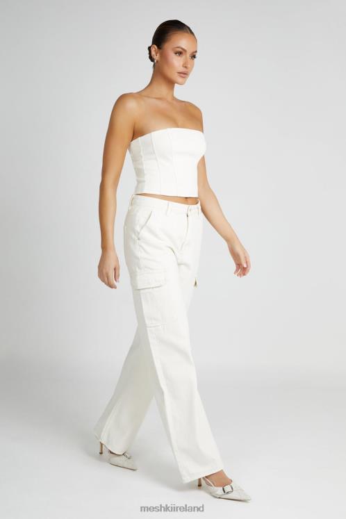 Meshki Jordana Denim Tube Top Clothing Ecru 6DX221286