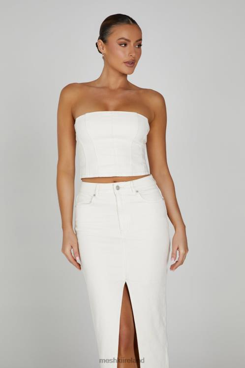 Meshki Jordana Denim Tube Top Clothing Ecru 6DX221286