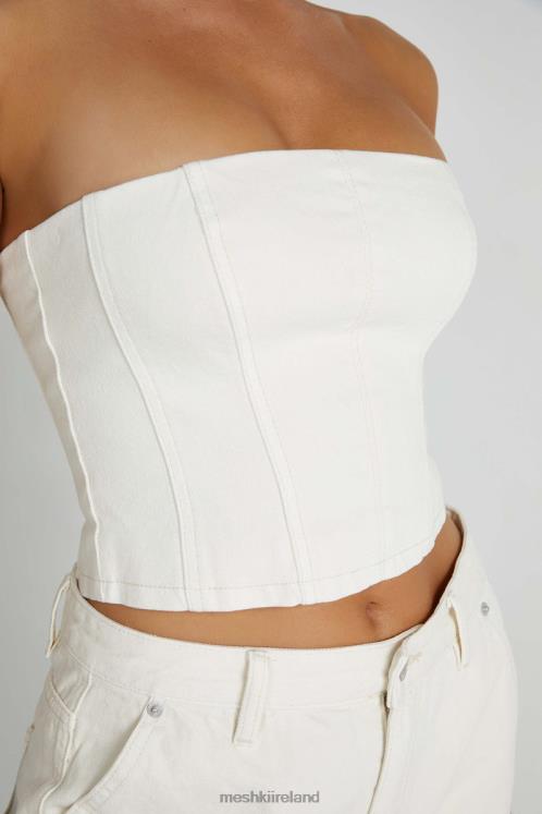Meshki Jordana Denim Tube Top Clothing Ecru 6DX221286