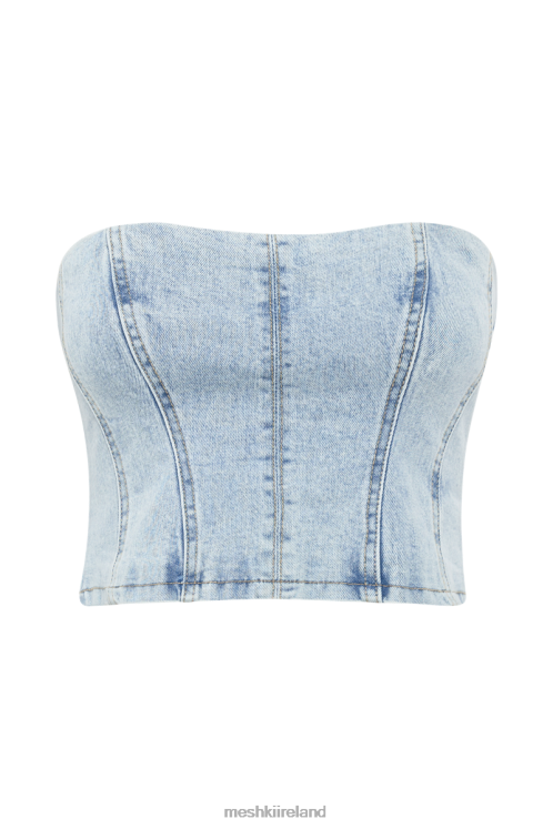 Meshki Jordana Denim Tube Top Clothing Light Blue 6DX22814