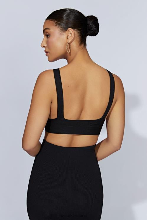 Meshki Kaesha Twist Front Knit Top Clothing Black 6DX22872