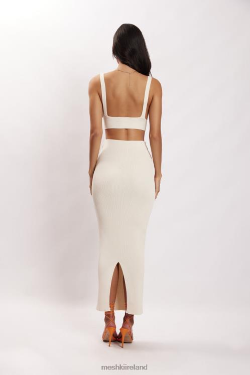 Meshki Kaesha Twist Front Knit Top Clothing Bone 6DX22812