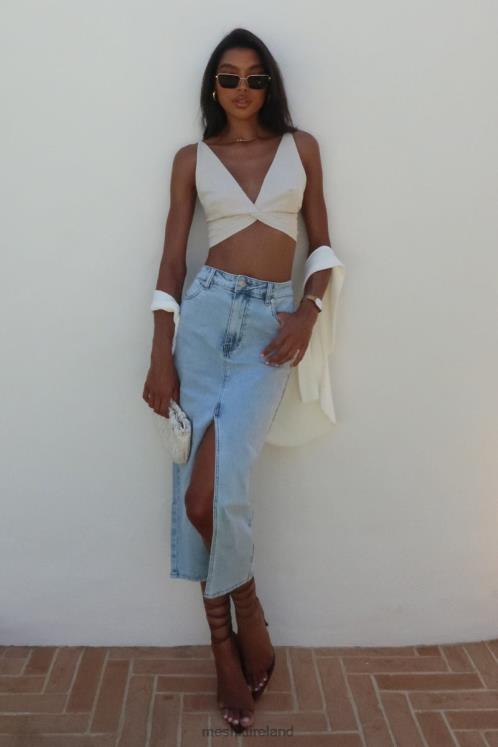 Meshki Kaesha Twist Linen Top Clothing Natural 6DX221046