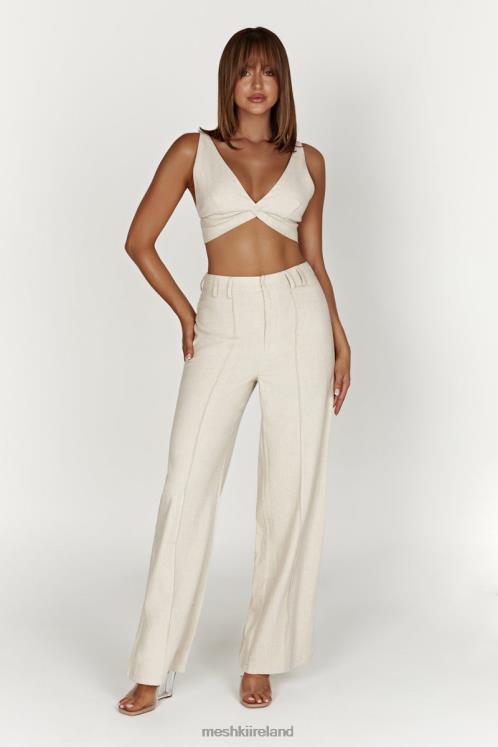 Meshki Kaesha Twist Linen Top Clothing Natural 6DX221046