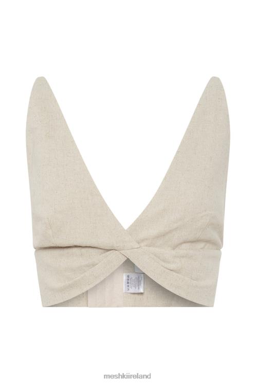 Meshki Kaesha Twist Linen Top Clothing Natural 6DX221046
