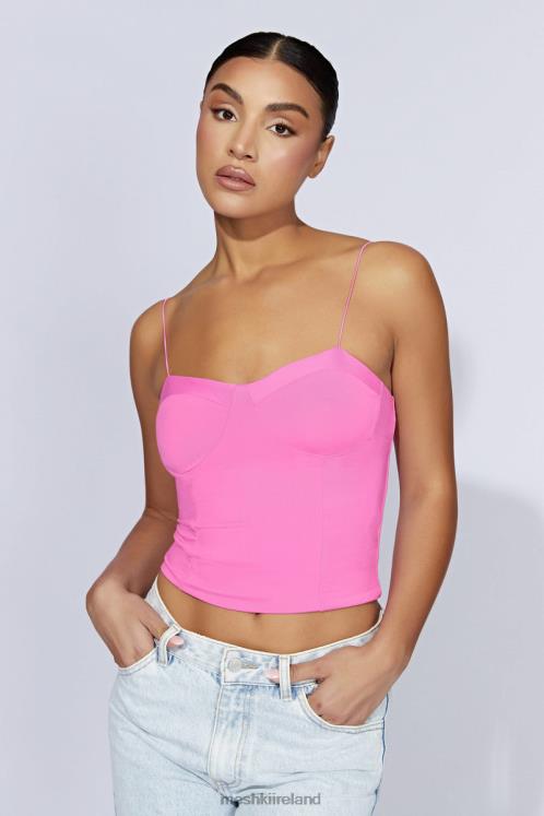 Meshki Kaitlyn Sweetheart Thin Strap Top Clothing Bubblegum Pink 6DX22977