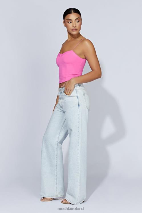 Meshki Kaitlyn Sweetheart Thin Strap Top Clothing Bubblegum Pink 6DX22977