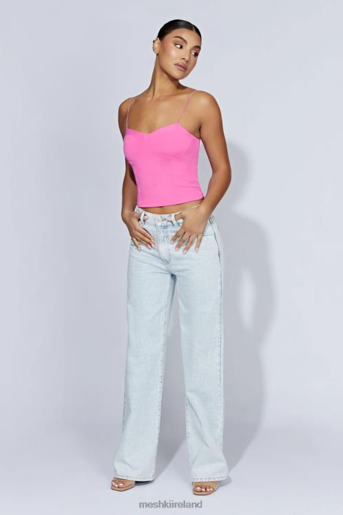 Meshki Kaitlyn Sweetheart Thin Strap Top Clothing Bubblegum Pink 6DX22977