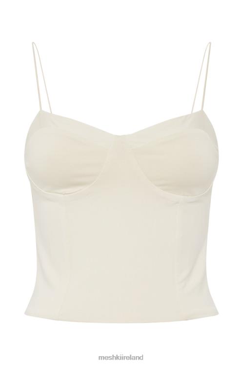 Meshki Kaitlyn Sweetheart Thin Strap Top Clothing Cream 6DX221159