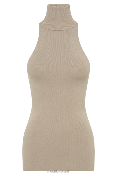 Meshki Kelsea Sleeveless Turtleneck Top Clothing Taupe 6DX22897