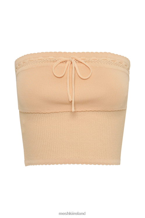 Meshki Kyra Waffle Knit Tube Top Clothing Apricot 6DX22765