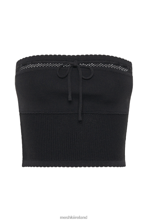 Meshki Kyra Waffle Knit Tube Top Clothing Black 6DX22804
