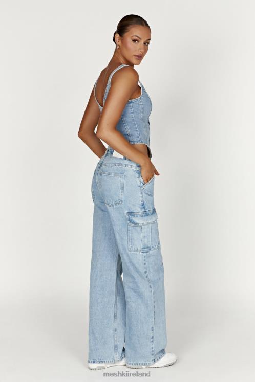 Meshki Leilani Corset Denim Top Clothing Mid Blue 6DX22761