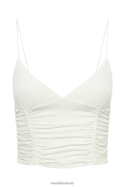 Meshki Lillian Jersey Gathered Top Clothing White 6DX22838
