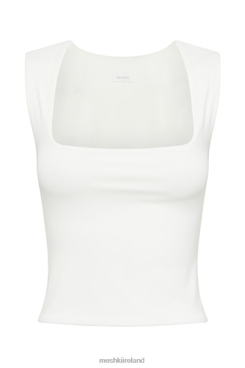 Meshki Linley Recycled Nylon Long Line Top Clothing White 6DX22773