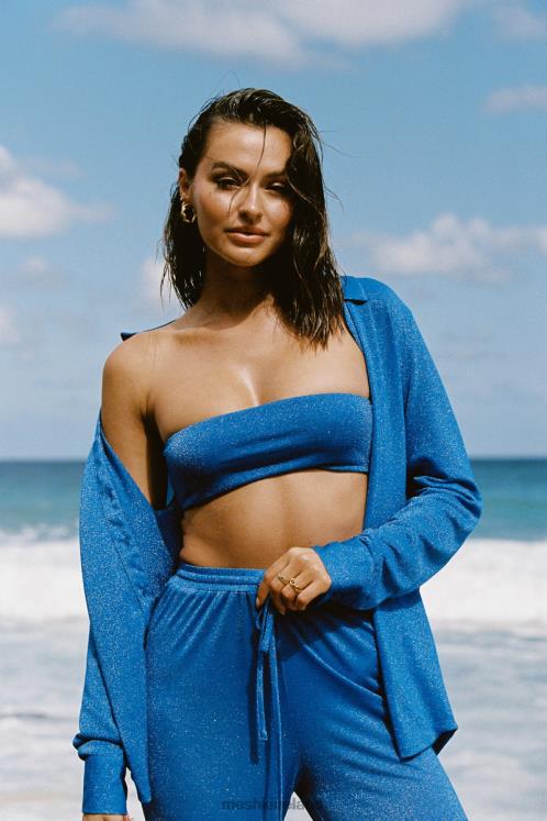 Meshki Lucille Shimmer Cover Up Top Clothing Cobalt Sparkle 6DX221081