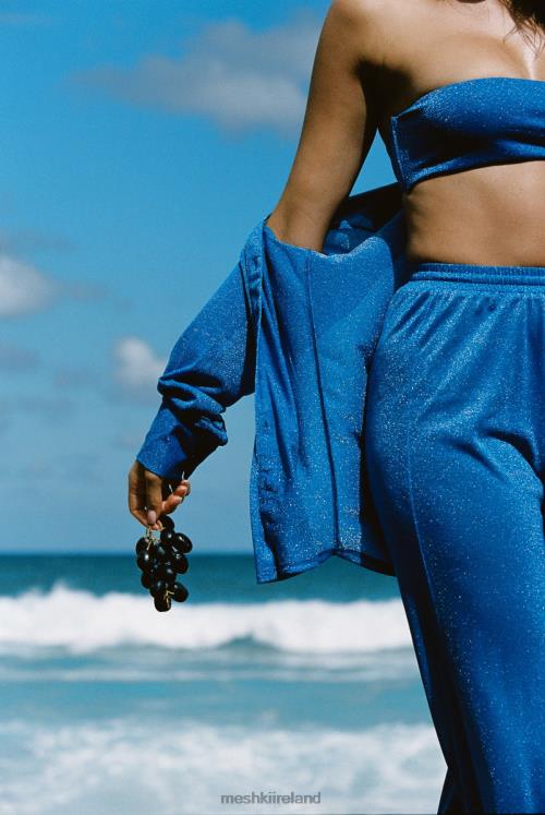 Meshki Lucille Shimmer Cover Up Top Clothing Cobalt Sparkle 6DX221081