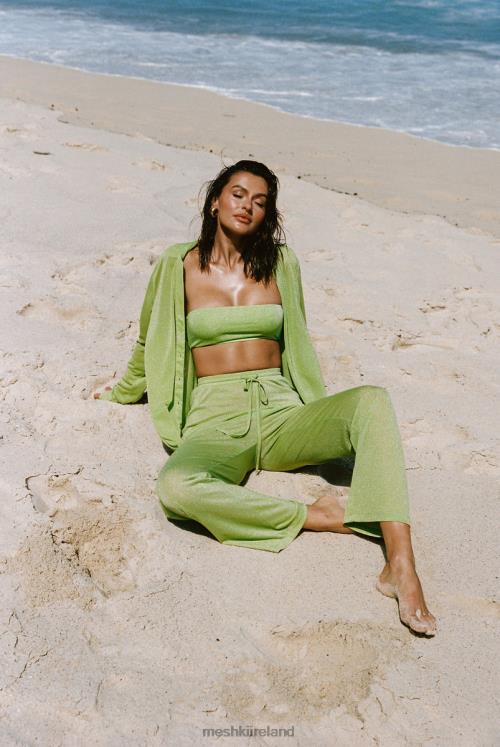 Meshki Lucille Shimmer Cover Up Top Clothing Lime Sparkle 6DX221100