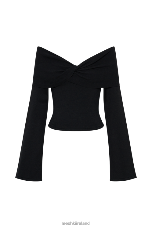 Meshki Marlisa Off Shoulder Twist Top Clothing Black 6DX22768
