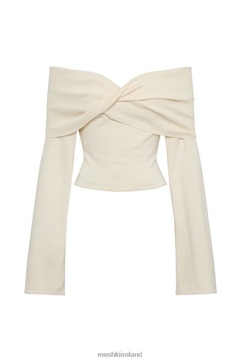 Meshki Marlisa Off Shoulder Twist Top Clothing Ivory 6DX22840
