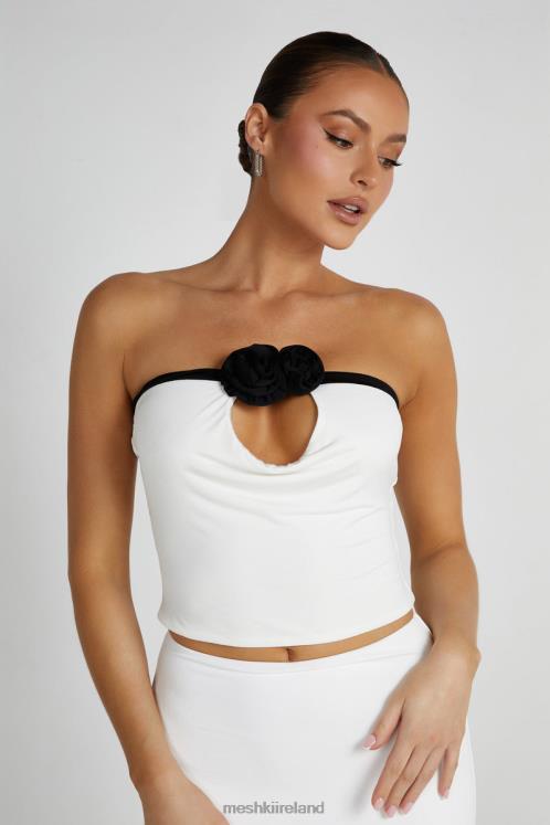 Meshki Megan Strapless Rose Top Clothing Black/White 6DX22798