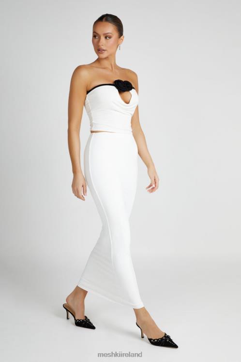 Meshki Megan Strapless Rose Top Clothing Black/White 6DX22798