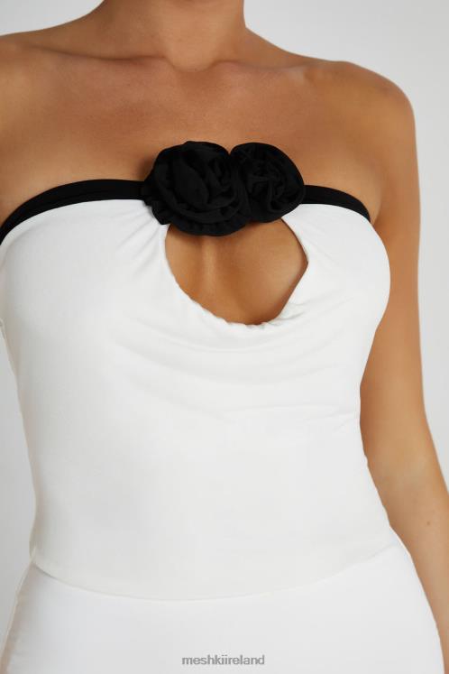 Meshki Megan Strapless Rose Top Clothing Black/White 6DX22798