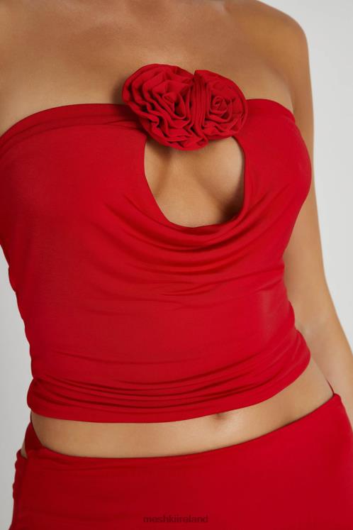 Meshki Megan Strapless Rose Top Clothing Red 6DX22791