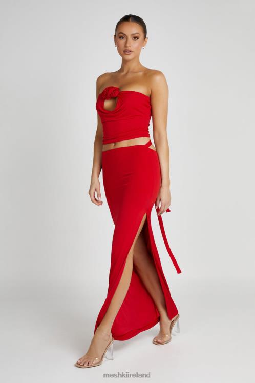 Meshki Megan Strapless Rose Top Clothing Red 6DX22791