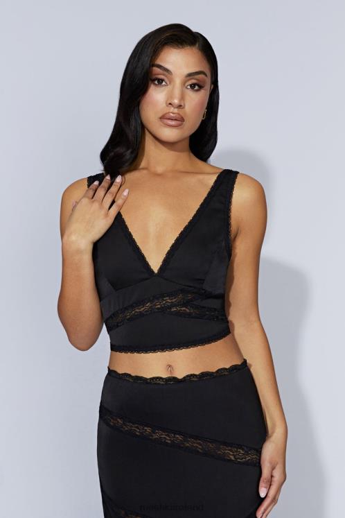 Meshki Monet Lace Top Clothing Black 6DX22987