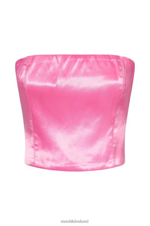 Meshki Monique Satin Tube Top Clothing Bubblegum Pink 6DX221025