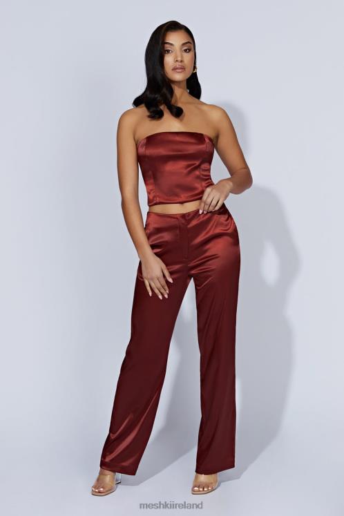 Meshki Monique Satin Tube Top Clothing Cherry Chocolate 6DX221056