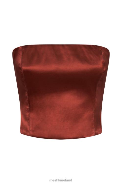 Meshki Monique Satin Tube Top Clothing Cherry Chocolate 6DX221056