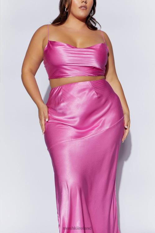 Meshki Poppy Satin Cowl Neck Top Clothing Pink 6DX221013