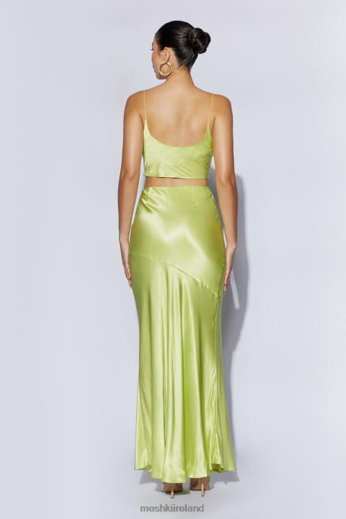 Meshki Poppy Satin Cowl Neck Top Clothing Pistachio Green 6DX221029