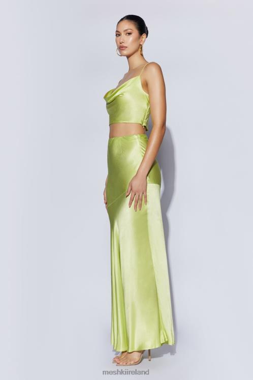 Meshki Poppy Satin Cowl Neck Top Clothing Pistachio Green 6DX221029