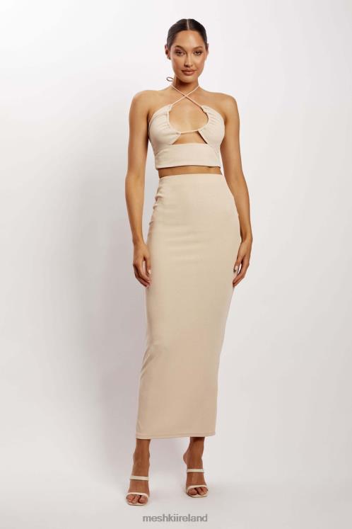 Meshki Renee Wrap Over Ruched Top Clothing Stone 6DX221152