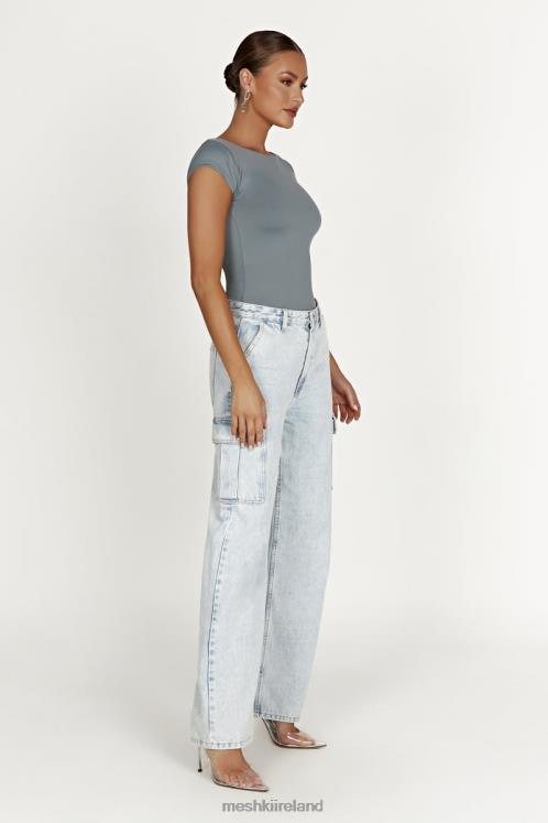 Meshki Reyna Recycled Nylon Longline Top Clothing Light Charcoal 6DX22849