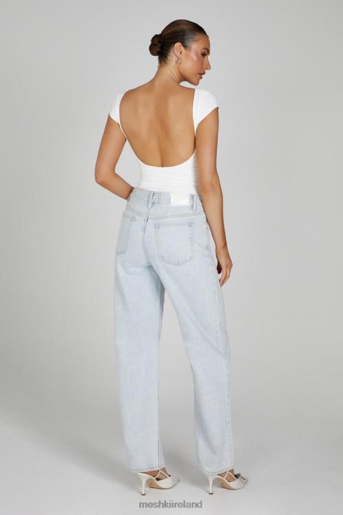 Meshki Reyna Recycled Nylon Longline Top Clothing White 6DX22806