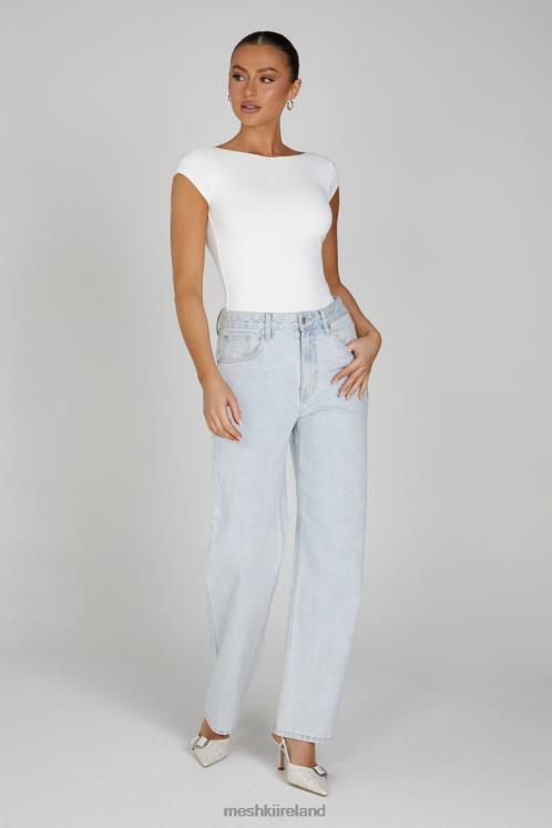 Meshki Reyna Recycled Nylon Longline Top Clothing White 6DX22806