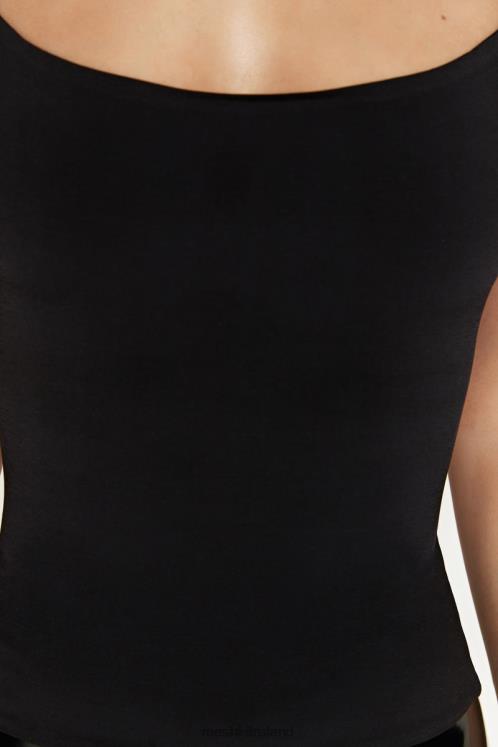 Meshki Sabine Long Line Backless Top Clothing Black 6DX221072