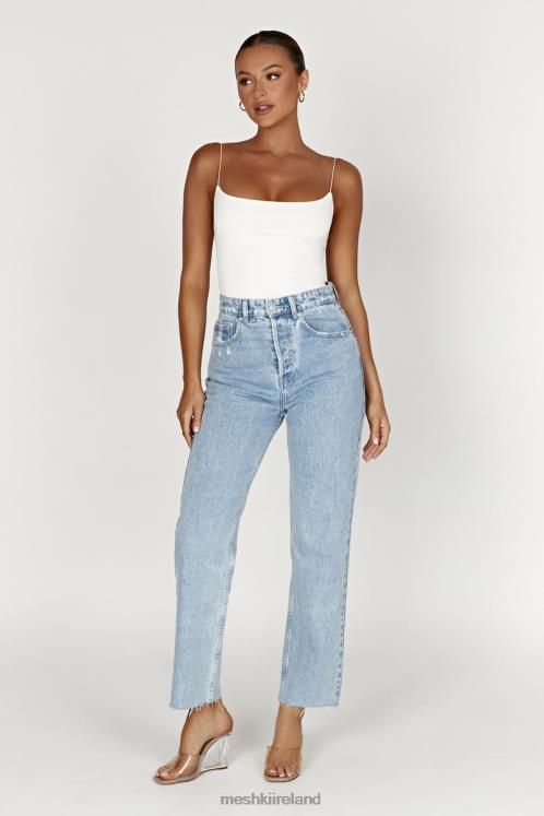 Meshki Sabine Long Line Backless Top Clothing Bone 6DX221087