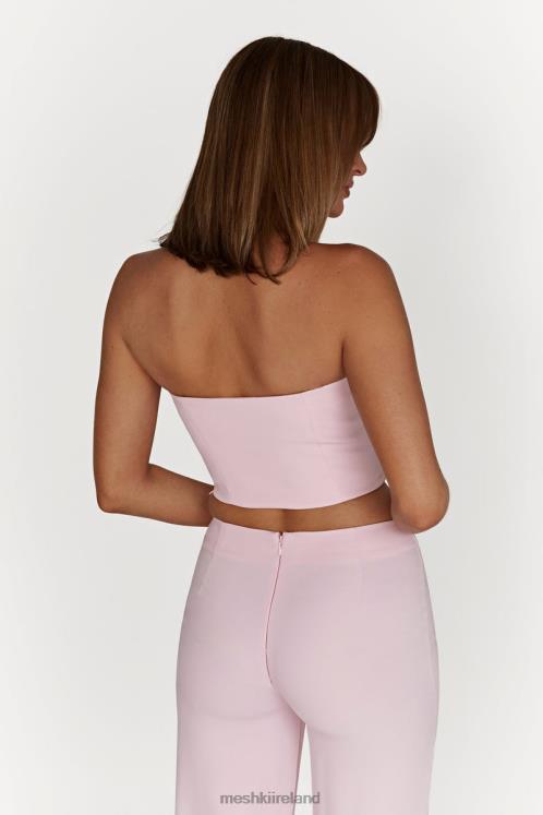 Meshki Saffron Longline Top Clothing Blush Pink 6DX221021