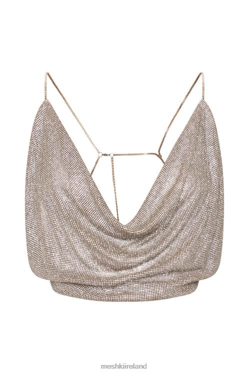 Meshki Shanice Glomesh Drape Top Clothing Gold 6DX22954