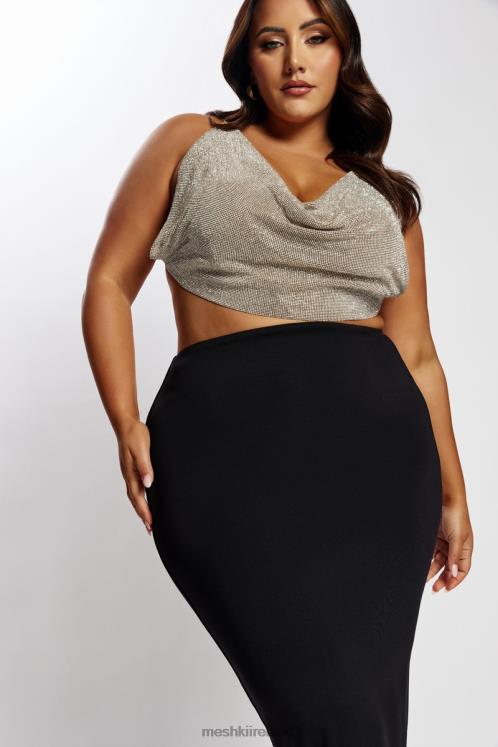 Meshki Shanice Glomesh Drape Top Clothing Silver 6DX22946